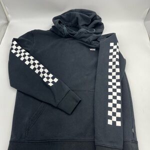 Vans Black Pullover Hoodie with 'Off The Wall' Neck Trim